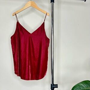 Express velvet deep red camisole